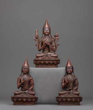 Copper Tsongkhapa With Disciples Statue 
