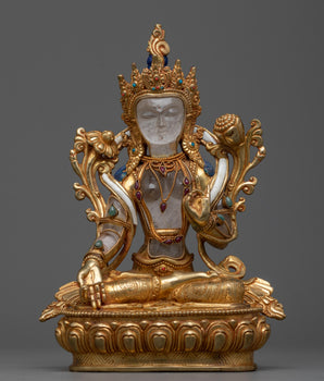 White Tara Crystal Statue