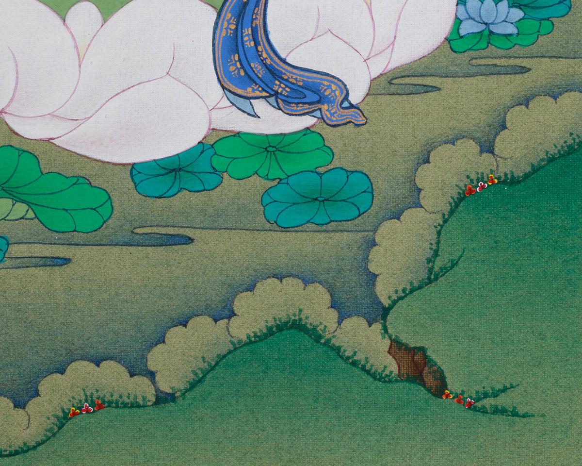 Bodhisattva Manjushri Knowledge Deity Thangka | A Sacred Symbol of Wisdom