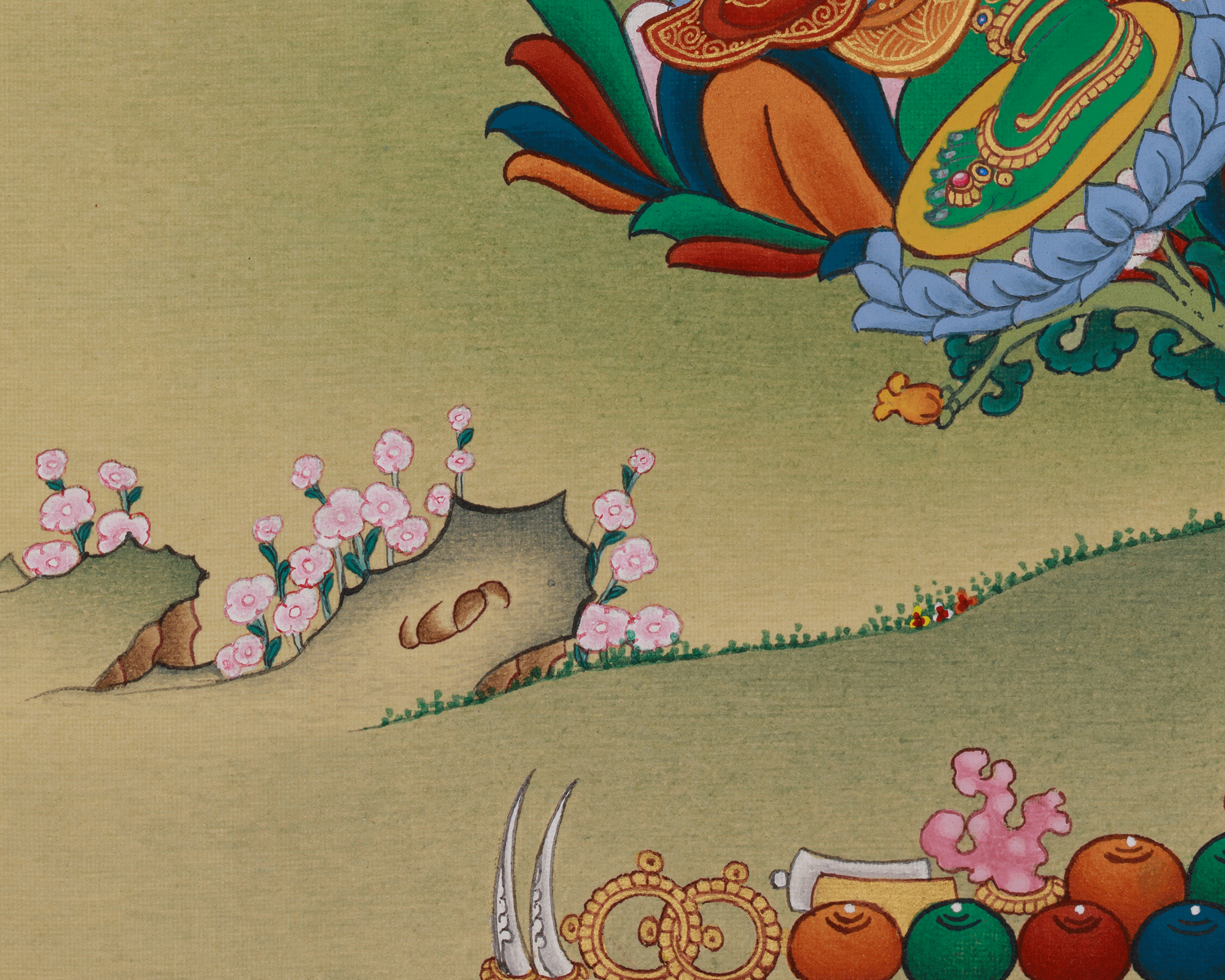 Hand Painted Green Tara Thangka | Compassion, Protection, and Swift Blessings