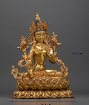 White Tara Artistic Elegance Handwork Statue | Embodiment of Compassion and Healing