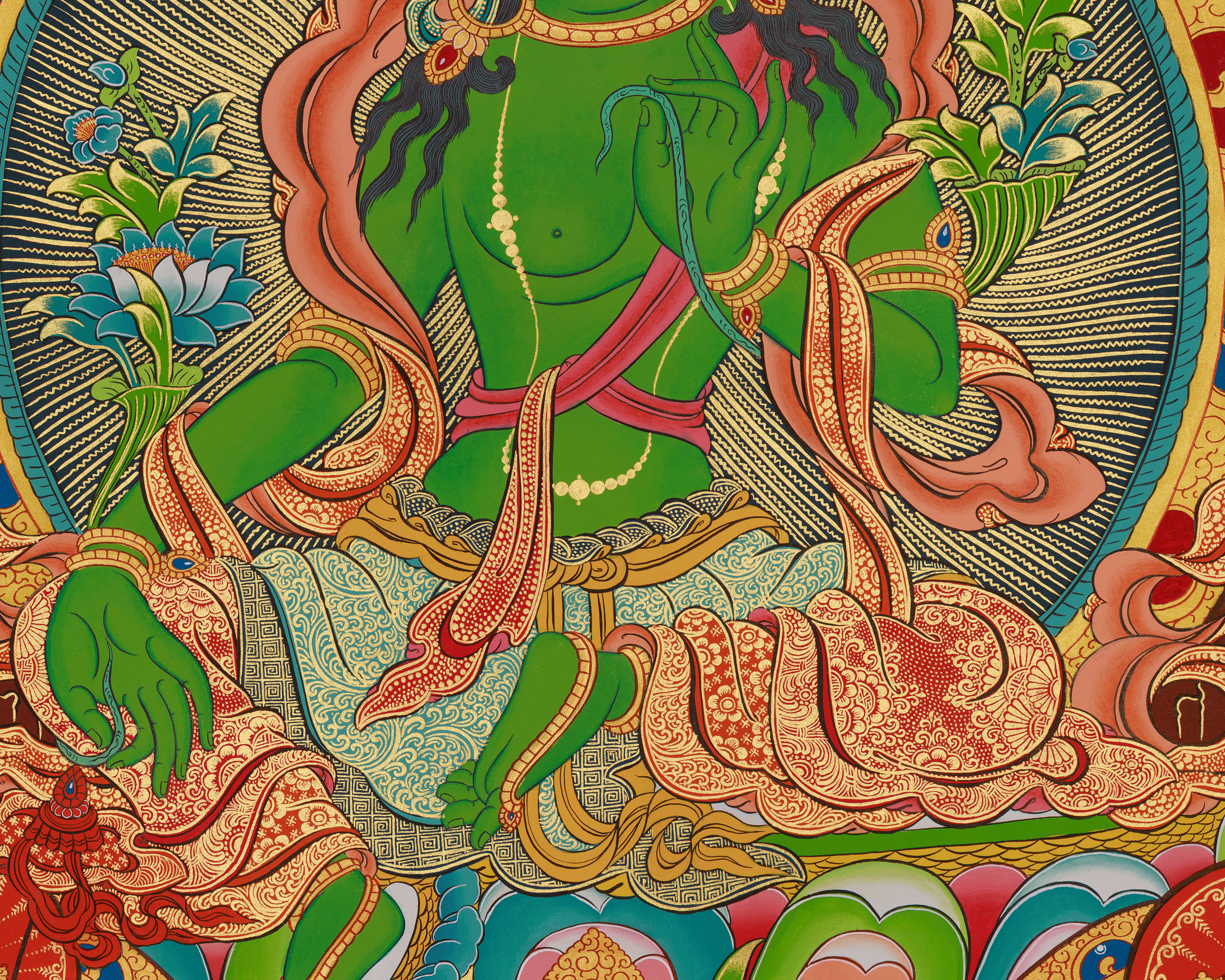 Green Tara Compassion Art | Protection and Swift Blessings | Shyama Tara