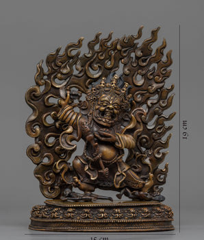 Bernagchen Mahakala Statue | Buddhist Oxidized Copper Statue