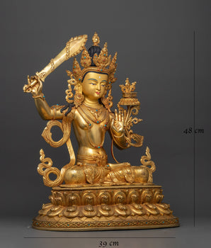 Manjushri an Insightful Deity Statue | Embodiment of Wisdom and Clarity