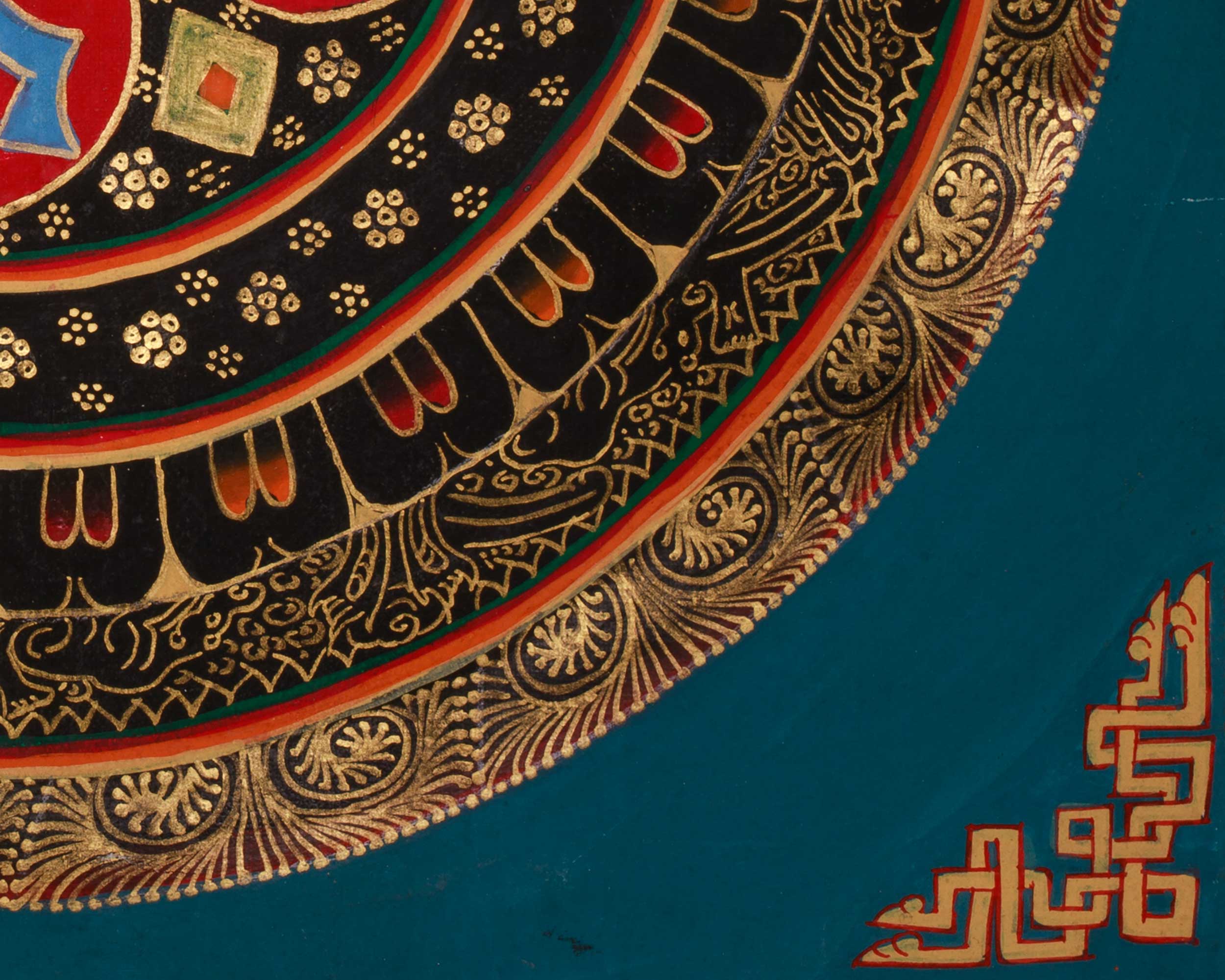 Healing Mantra Mandala Thangka | Spiritual Visualization | Sacred Buddhist Artwork