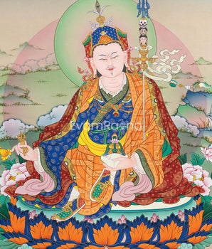 Guru Rinpoche, The Lotus Born | High-Quality Giclee Print of Maha Padmasambhava | Wall Hanging Decors