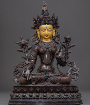 White Tara Buddhist Sculpture 