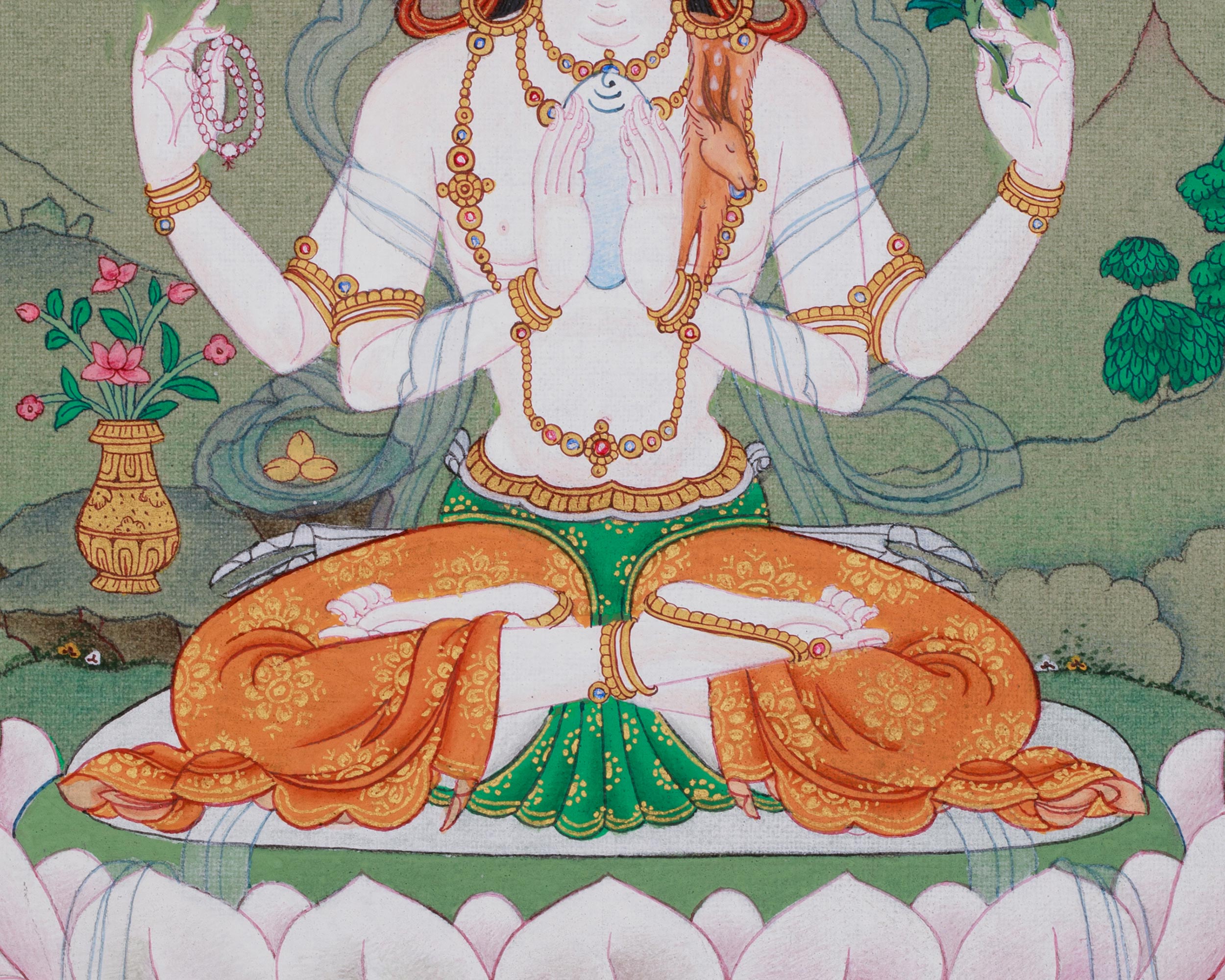 Chenrezig Blessings Thangka | A Sacred Symbol of Compassion