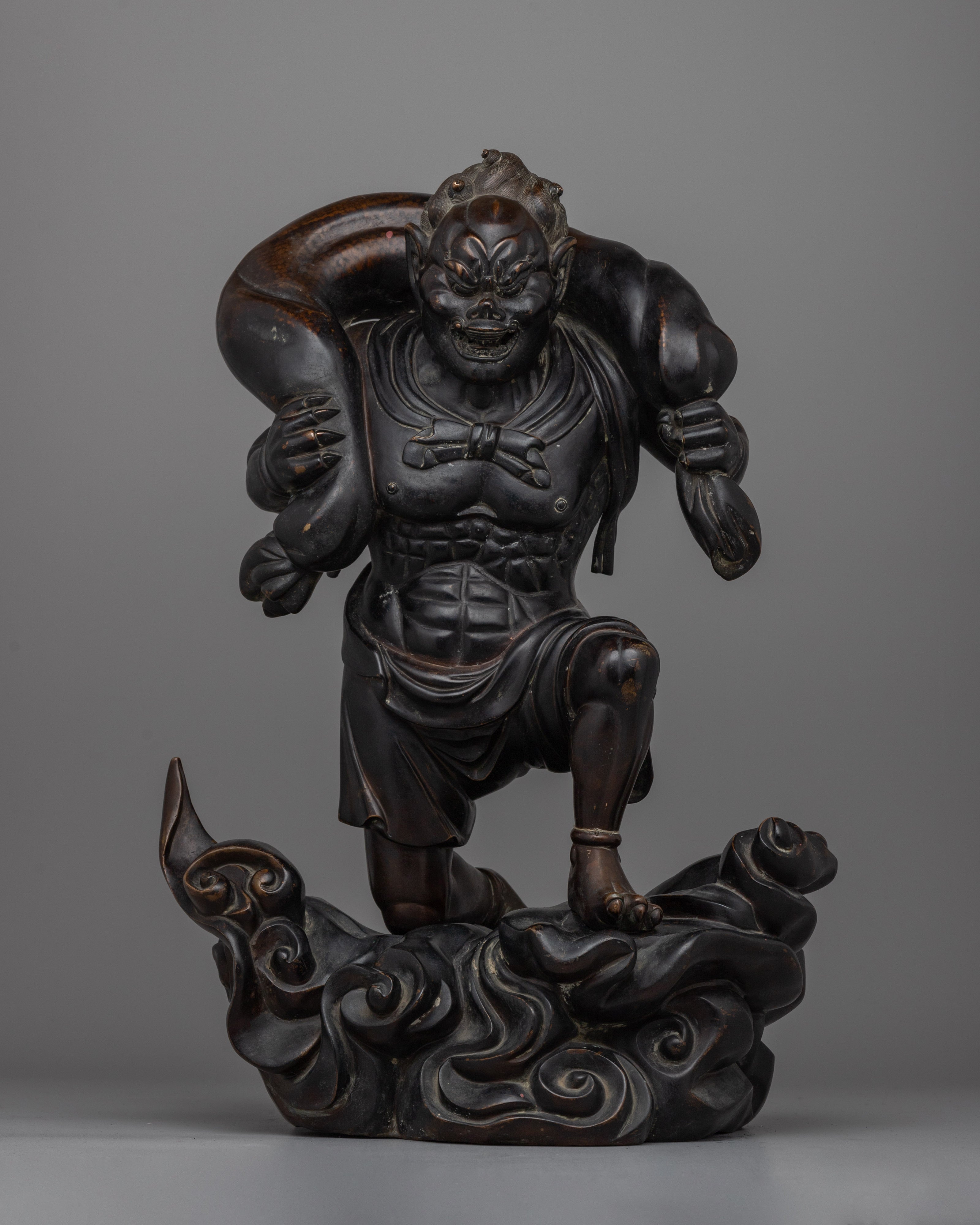 Fujin Japanese Wind God Statue | Traditional Shinto Deity Sculpture ...