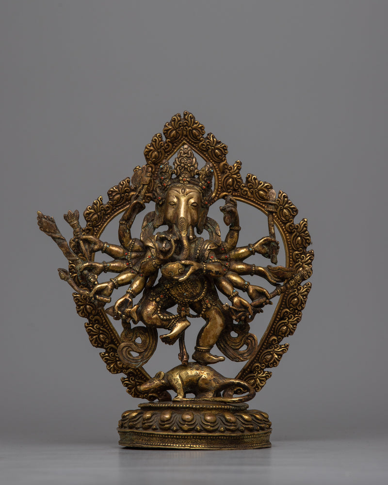 Copper Ganesh Statue | Sacred Hindu Deity Sculpture Symbolizing Wisdom and Prosperity