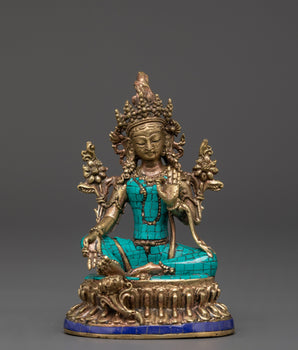 Green Tara Brass  Statue