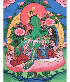 Vintage Green Tara 6.5 x 6.5 cm for your shrine | Wall hanging Decoration for Relaxation |