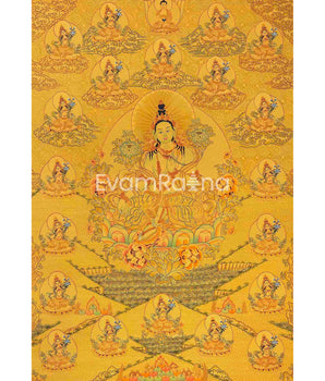 Full Gold Style 21 Green Taras Thangka | Buddhist Art | Master Quality | Thangka Painting |
