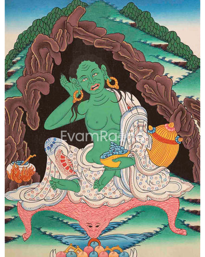 Jetsun Milarepa Best Quality Buddhist Master Thangka | Art Painting for Meditation, Good Luck , Wealth & Success |