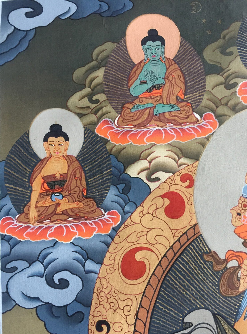 Original Hand Painted Dzambala Thangka Painting | Master Quality Buddhist Art |