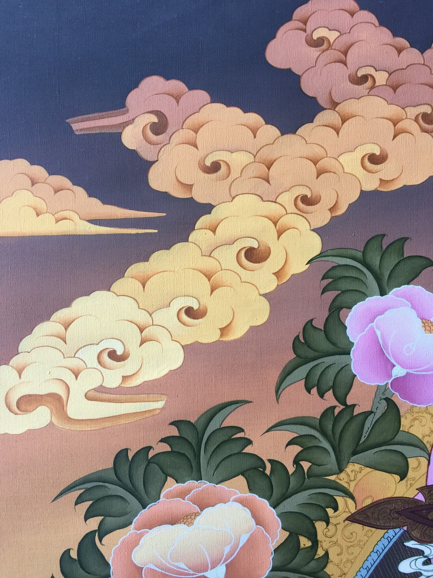 Original Hand-Painted Dharmapala Namtose Thangka | Lord of Wealth | Kubera Thangka
