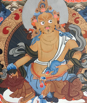 Original Hand Painted Dzambala Thangka Painting | Master Quality Buddhist Art |