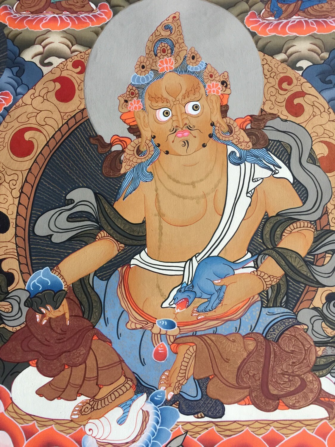 Original Hand Painted Dzambala Thangka Painting | Master Quality Buddhist Art |