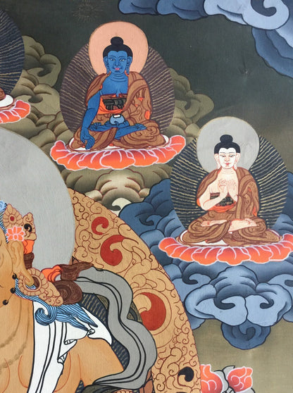 Original Hand Painted Dzambala Thangka Painting | Master Quality Buddhist Art |