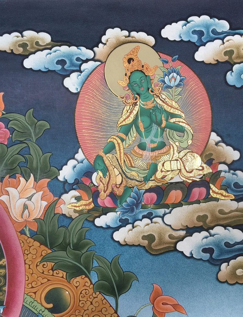 Original Hand painted Chenrezig Avalokiteshvara Thangka | Buddhist Painting