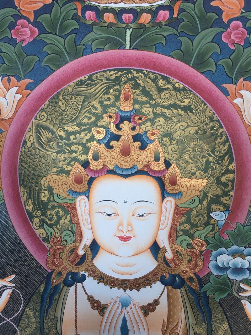 Original Hand painted Chenrezig Avalokiteshvara Thangka | Buddhist Painting