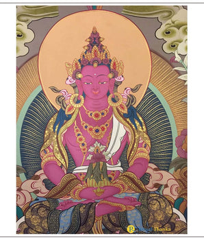 Original Hand-Painted Amitayus Buddha Thangka | Traditional Tibetan Buddhist Art | Meditation And Yoga | Peace And Prosperity | Gifts Idea