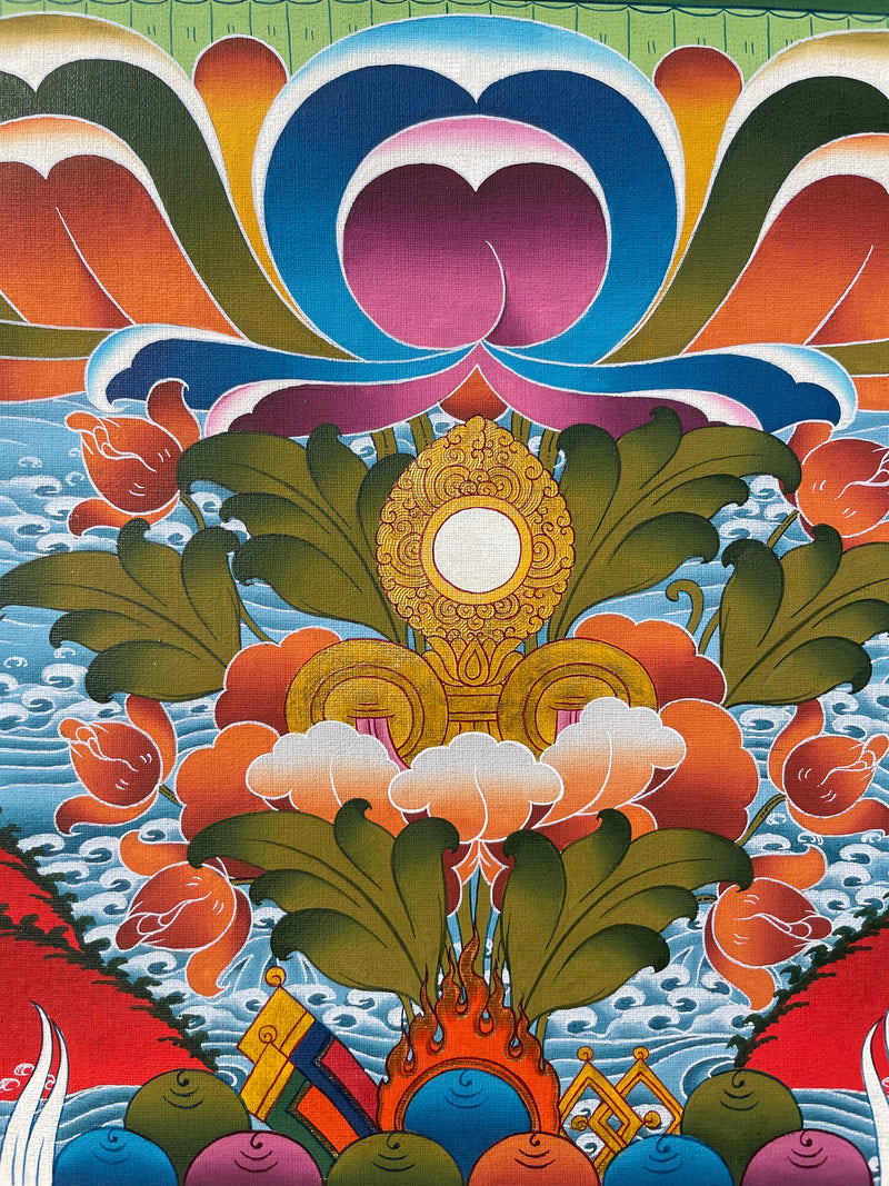 Original Hand-Painted White Tara Thangka | Religious Wall Decor | Thangka Painting |