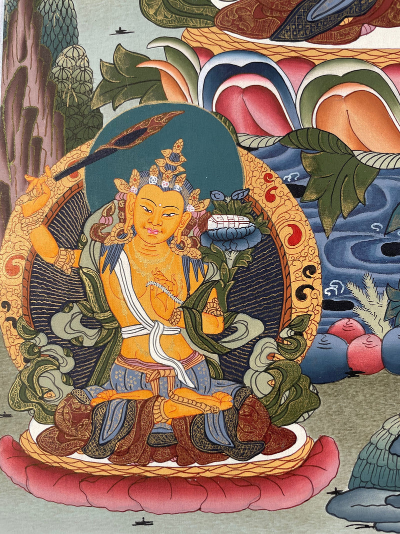 Original Hand painted Chengrezig Tibetan Thangka | Avalokiteshvara Painting