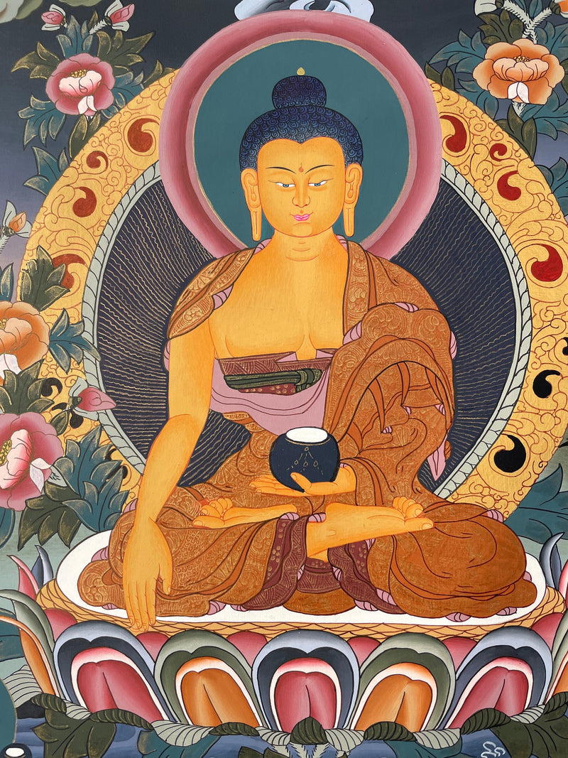 Original Hand-Painted Shakyamuni Buddha Thangka | Mindfulness Meditation And Yoga