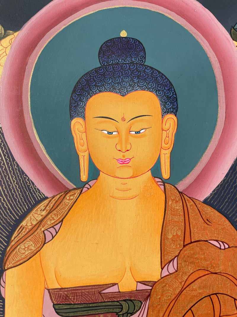 Original Hand-Painted Shakyamuni Buddha Thangka | Mindfulness Meditation And Yoga