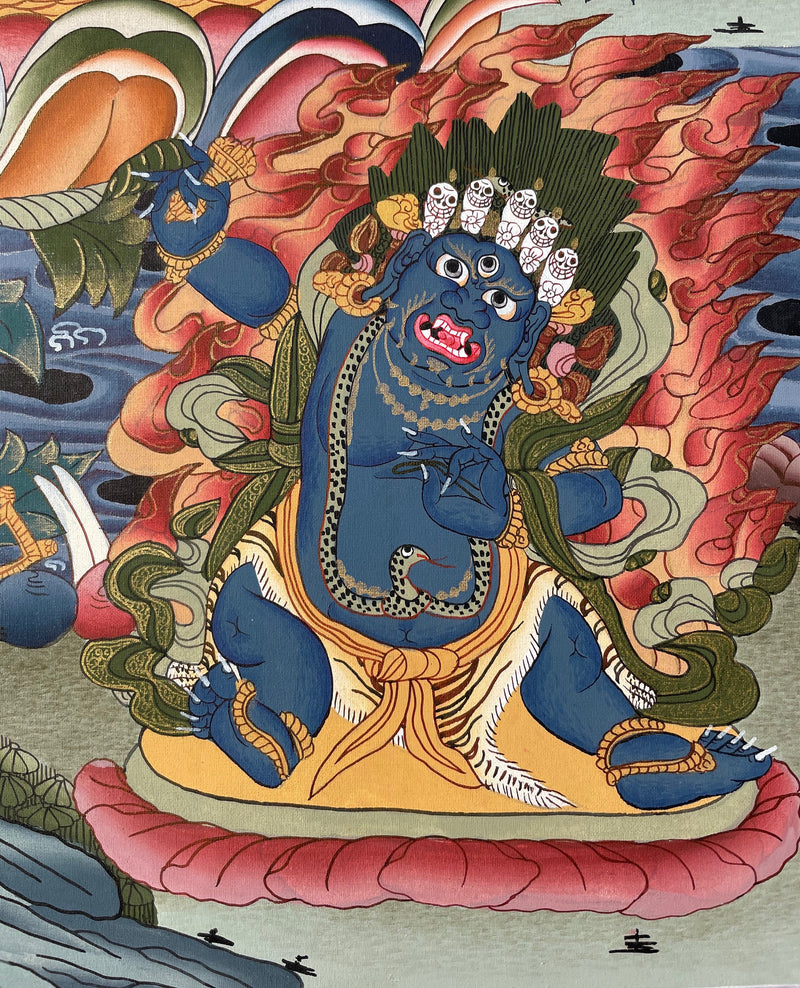 Original Hand painted Chengrezig Tibetan Thangka | Avalokiteshvara Painting