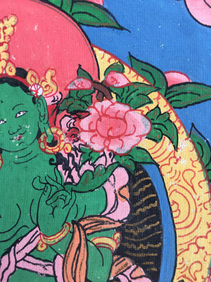 Vintage Green Tara 6.5 x 6.5 cm for your shrine | Wall hanging Decoration for Relaxation |