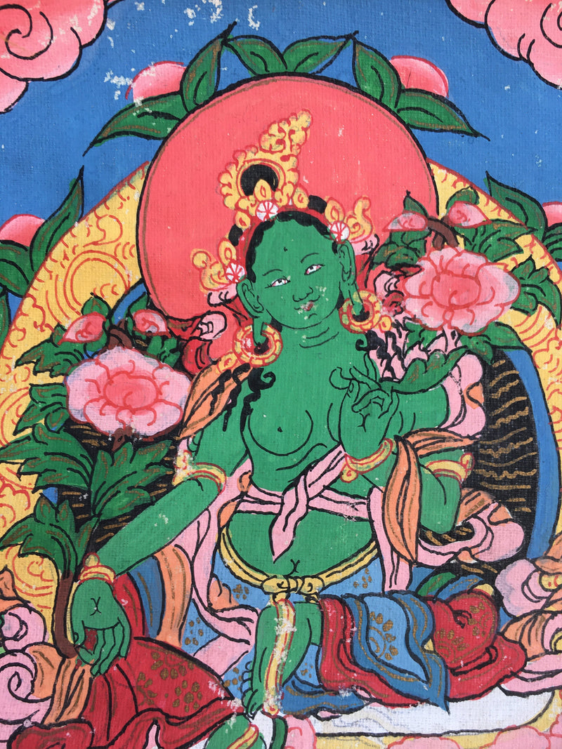 Vintage Green Tara 6.5 x 6.5 cm for your shrine | Wall hanging Decoration for Relaxation |