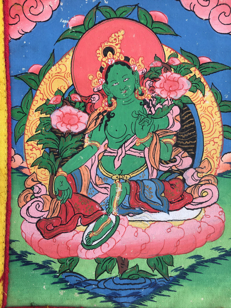 Vintage Green Tara 6.5 x 6.5 cm for your shrine | Wall hanging Decoration for Relaxation |