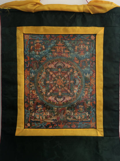 Brocade Mounted Buddha Mandala Thangka Painting | Buddha Painting