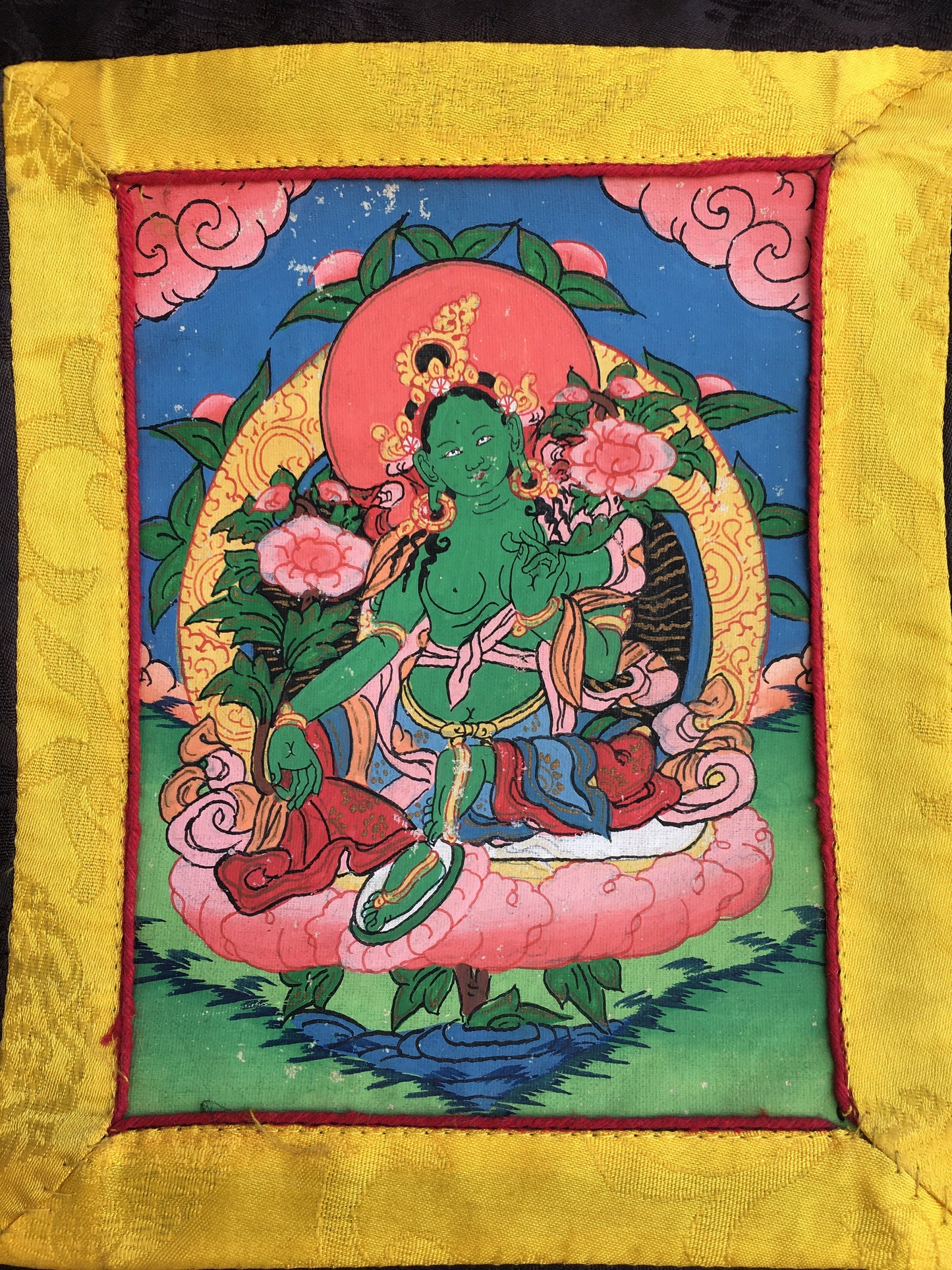 Vintage Green Tara 6.5 x 6.5 cm for your shrine | Wall hanging Decoration for Relaxation |