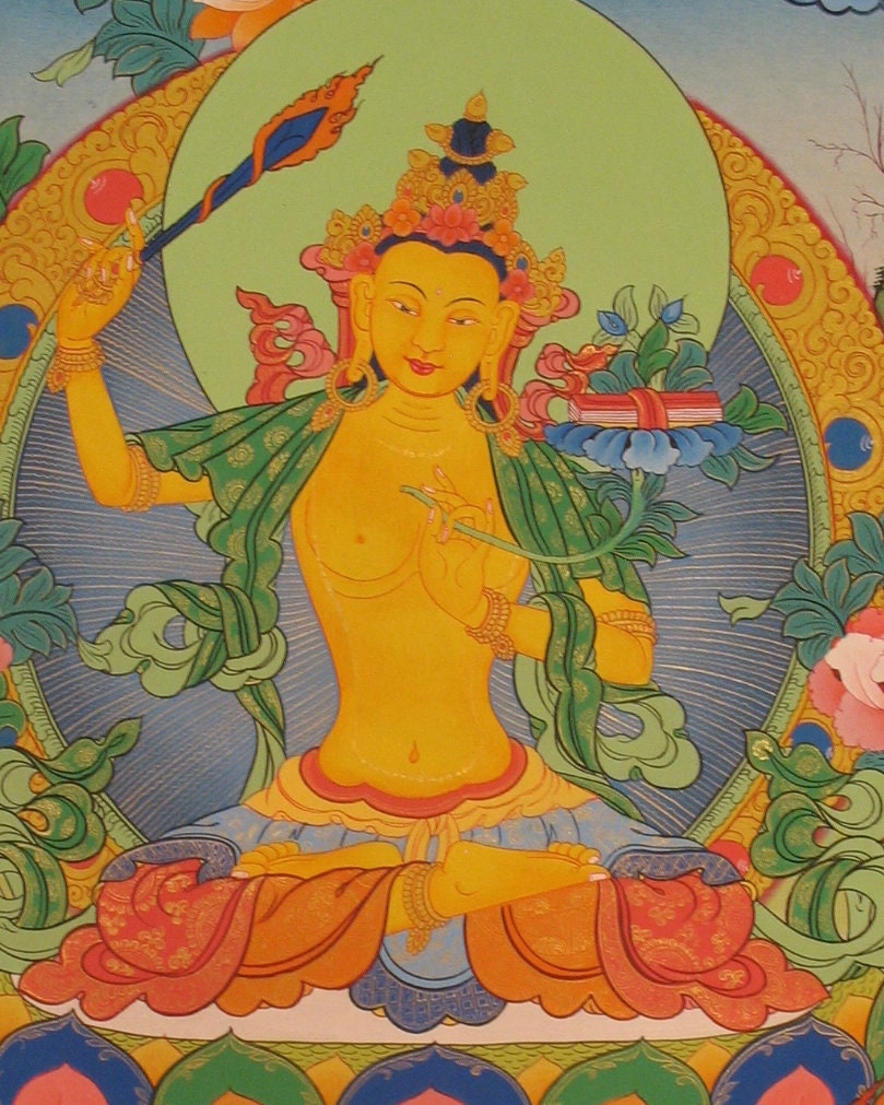 Original Hand painted Manjushree Thangka | Fine Quality Thangka Painting