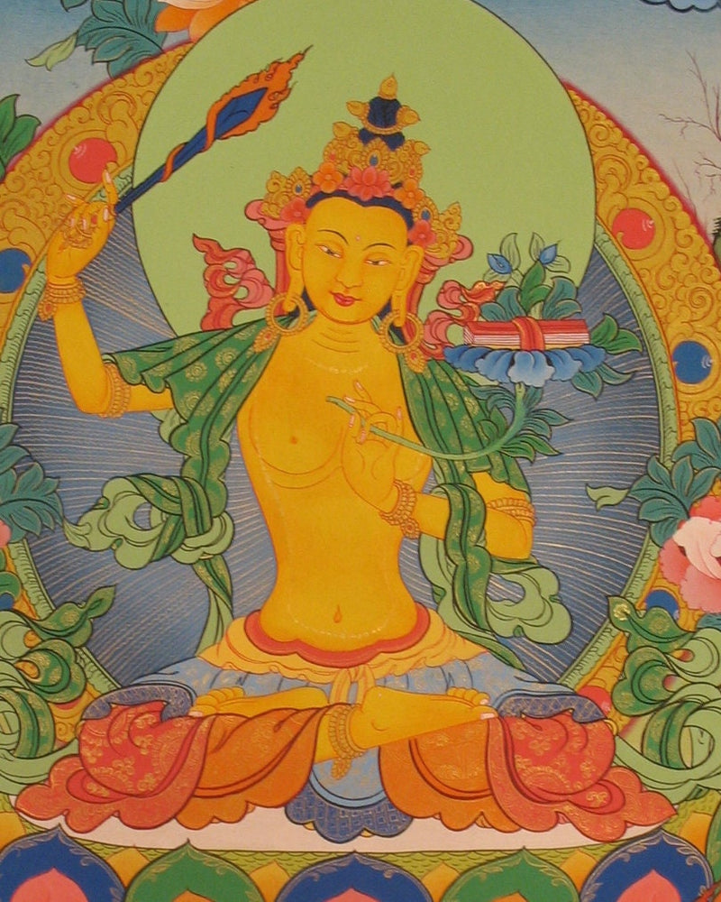 Original Hand painted Manjushree Thangka | Fine Quality Thangka Painting