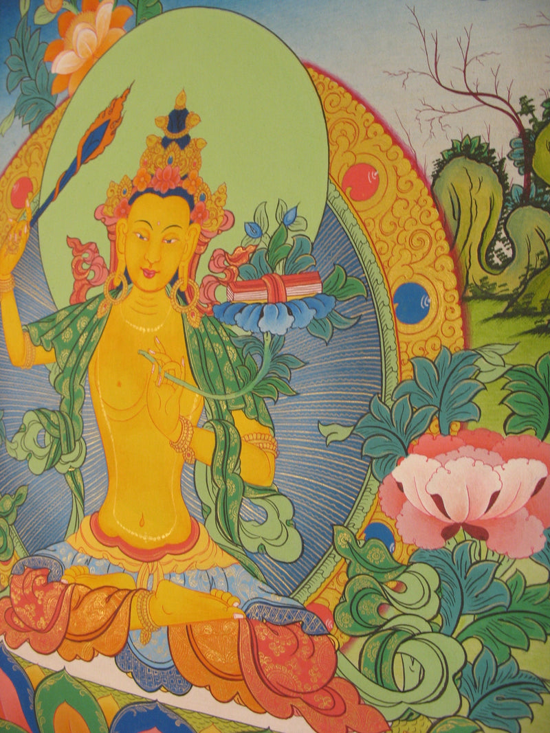 Original Hand painted Manjushree Thangka | Fine Quality Thangka Painting