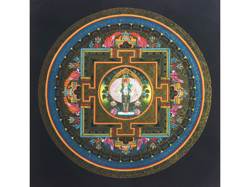 Original Hand painted Lokeshvara Mandala Thangka