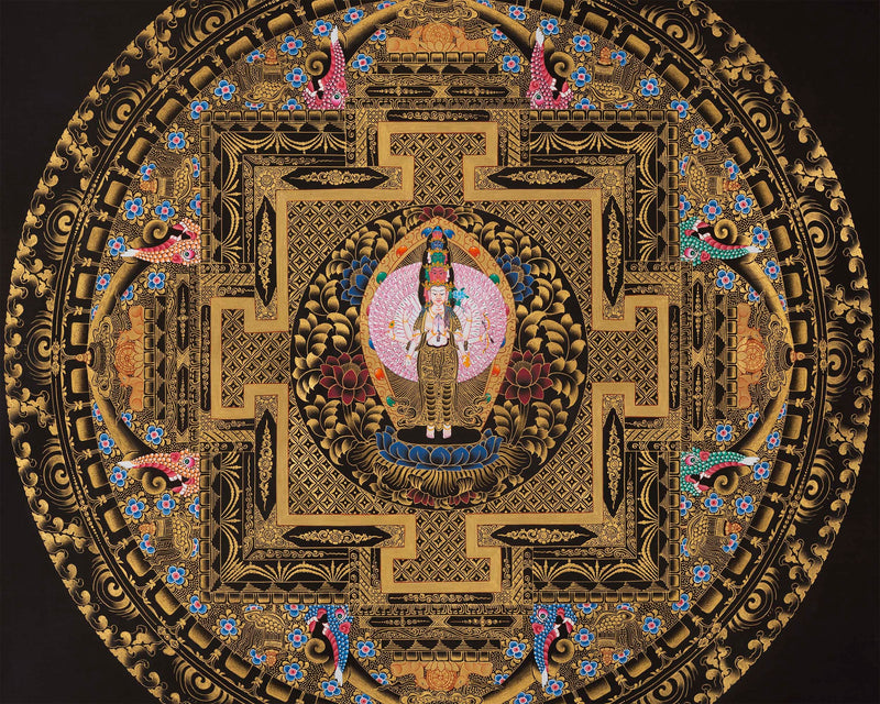 1000 Armed Chengrezig Mandala | Avalokiteshvara | Wheel of Time Thangka