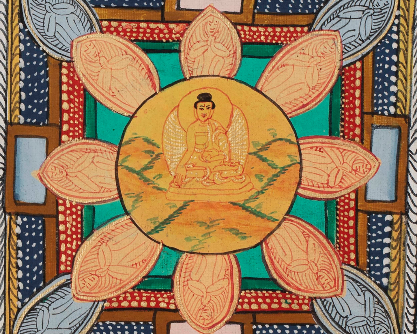 Five Buddhas Mandala | Spiritual Art for Altar space | Mindfulness Meditation Gifts