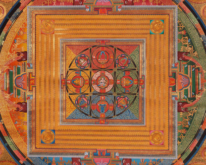 99 x 122 cms Colorful Vajradhatatu Mandala Thangka | High Quality Buddhist Mandala