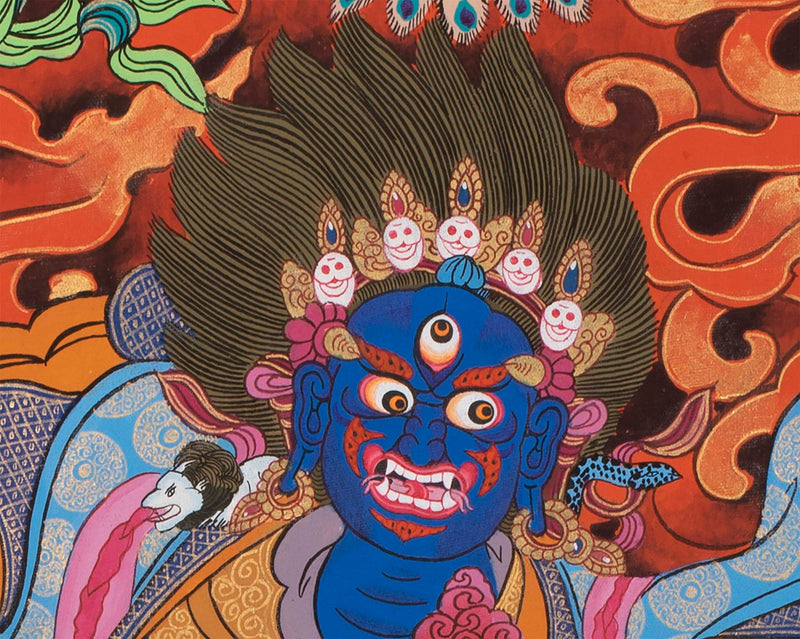 Palden Lhamo Tibetan Buddhist Thangka | Feminist Deity Vajrayana Fine Thangka Art for Protection