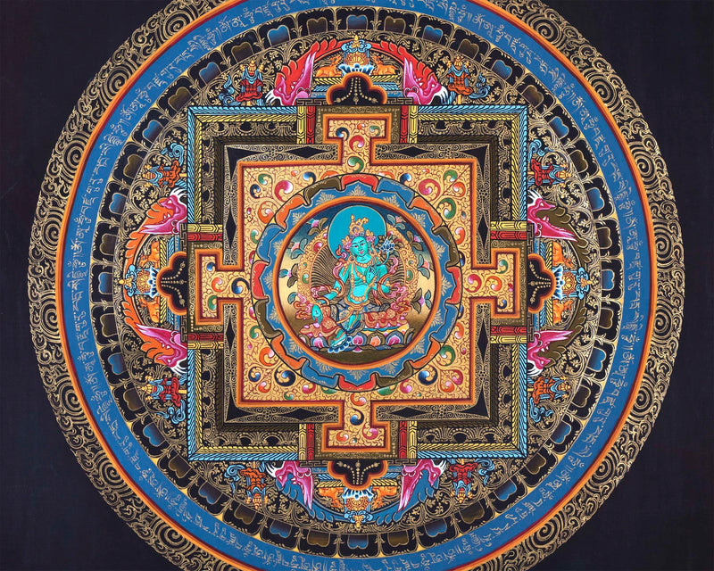 Bodhisattva Tara Thangka Mandala for Good luck | Traditional Painting | Buddhist Bodhisattva Dolma |