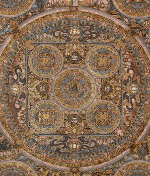 Heruka  Mandala Thanka | Original Hand-Painted Tibetan Wall Hanging Art