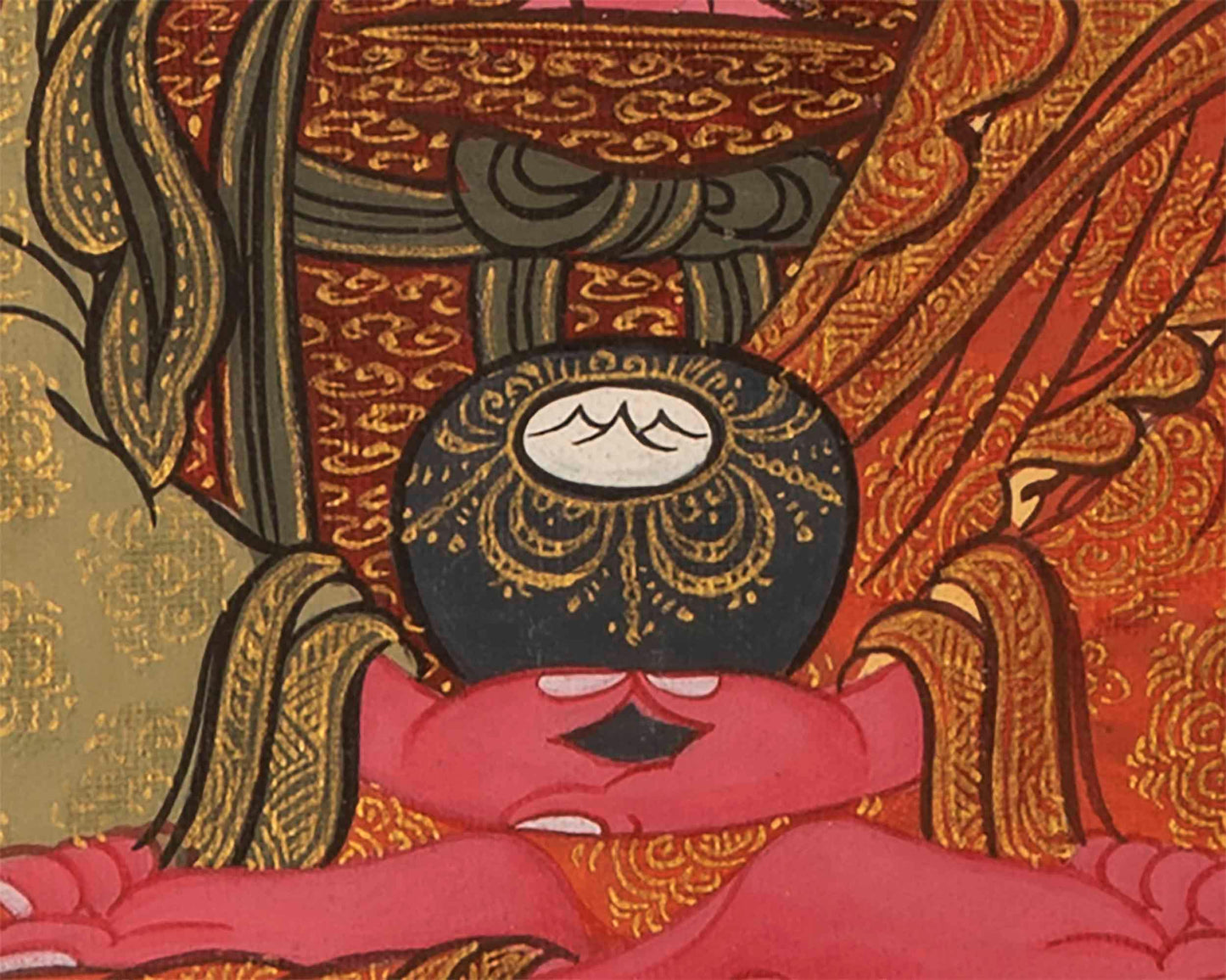 Amitabha Buddha and Chengrezig Thangka Painting | Tibetan Buddhist Wall Hanging Art for Peace |