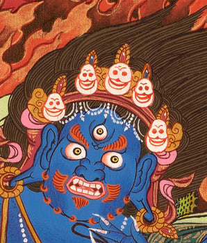 Original Hand Painted Vajrapani Thangka | Tibetan Wrathful Bodhisattva Painting