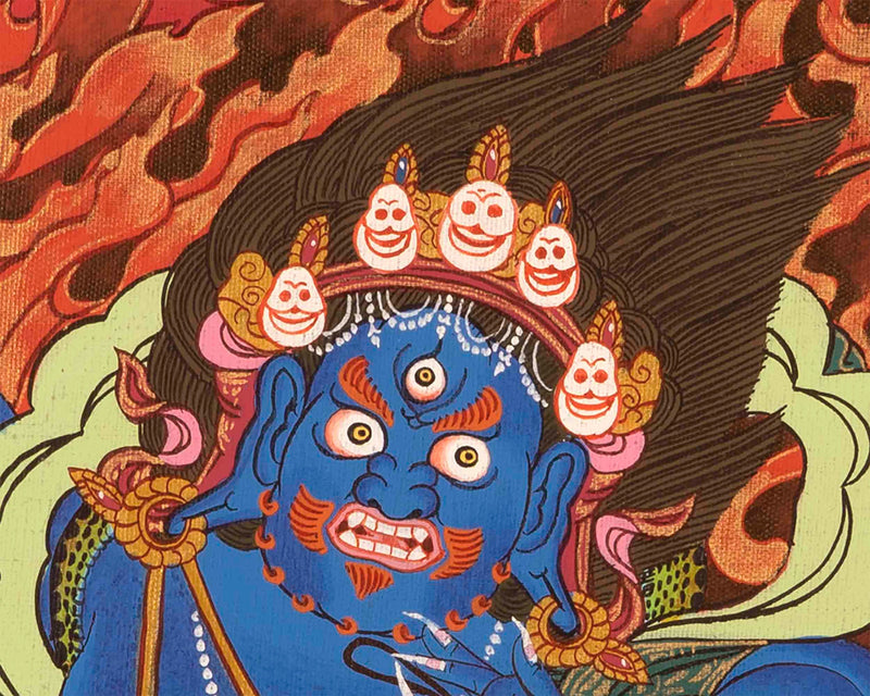 Original Hand Painted Vajrapani Thangka | Tibetan Wrathful Bodhisattva Painting