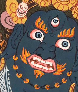 Small Size Vajrapani Thangka | Tantric Wrathful Bodhisattva Painting